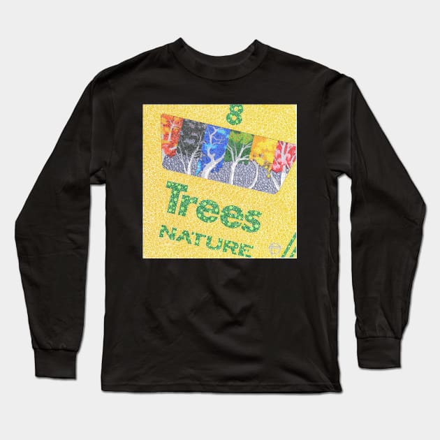 Colorful Trees Nature Collection Circle Design Long Sleeve T-Shirt by pbdotman